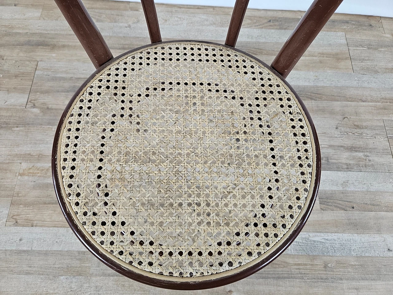 Lacquered wood chair with Vienna straw seat, 1970s 9