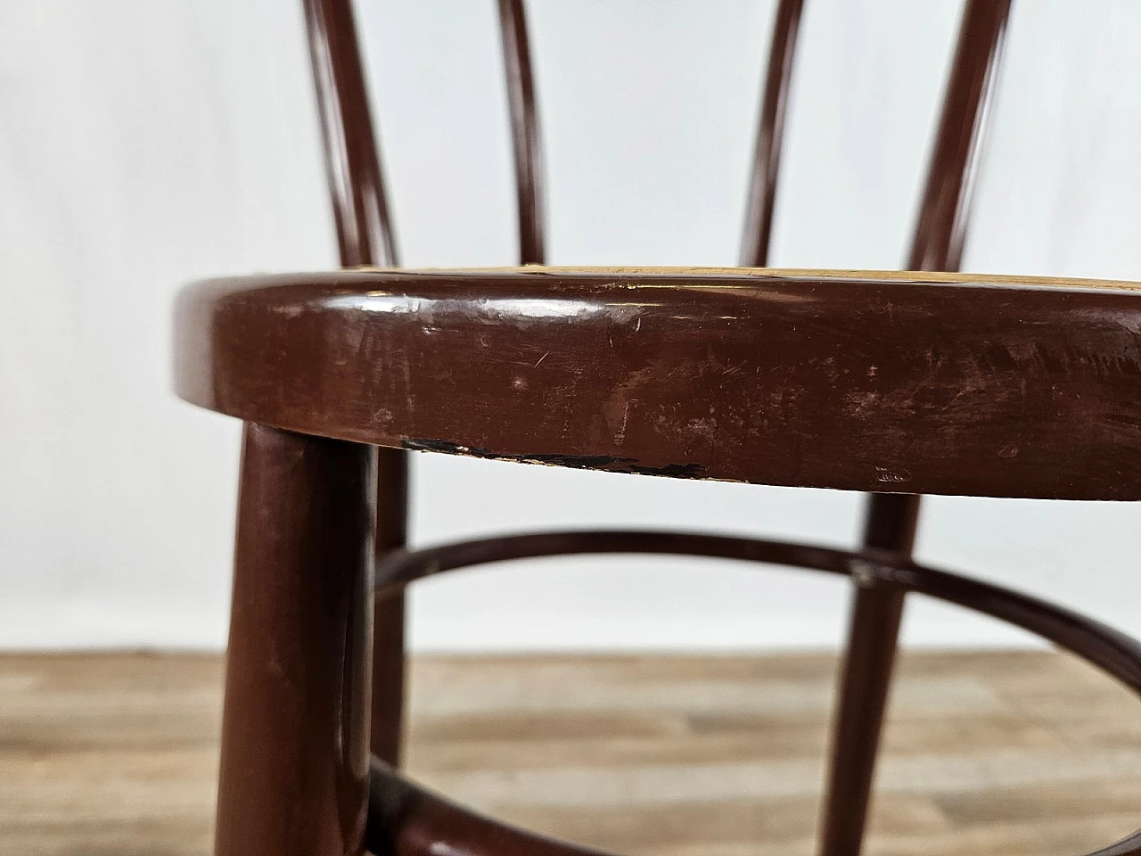 Lacquered wood chair with Vienna straw seat, 1970s 11