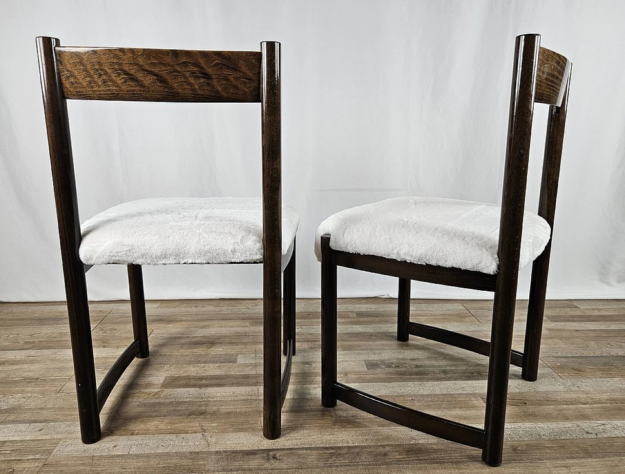 6 Wooden Fag dining chairs, 1970s 15