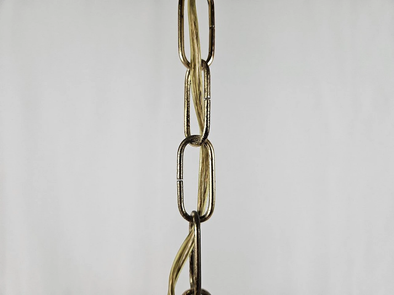 Liberty glass and brass chandelier, 1970s 18