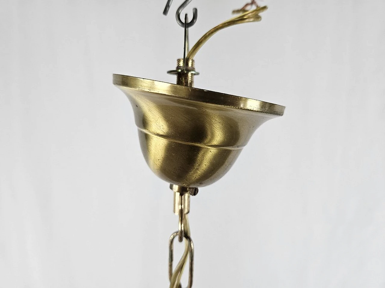 Liberty glass and brass chandelier, 1970s 19