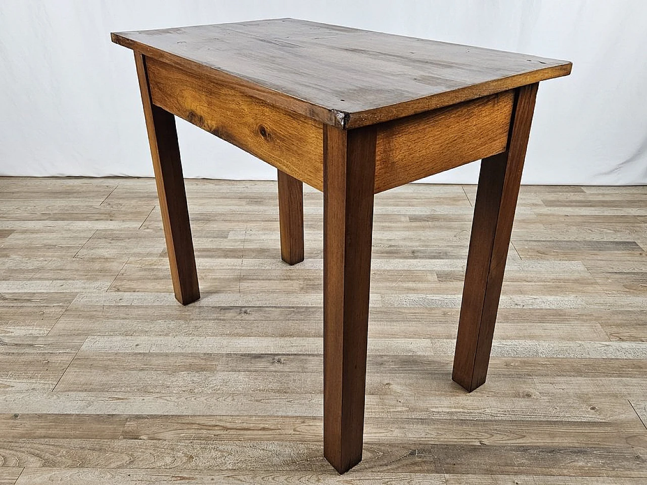 Walnut table with drawer, 1890s 3