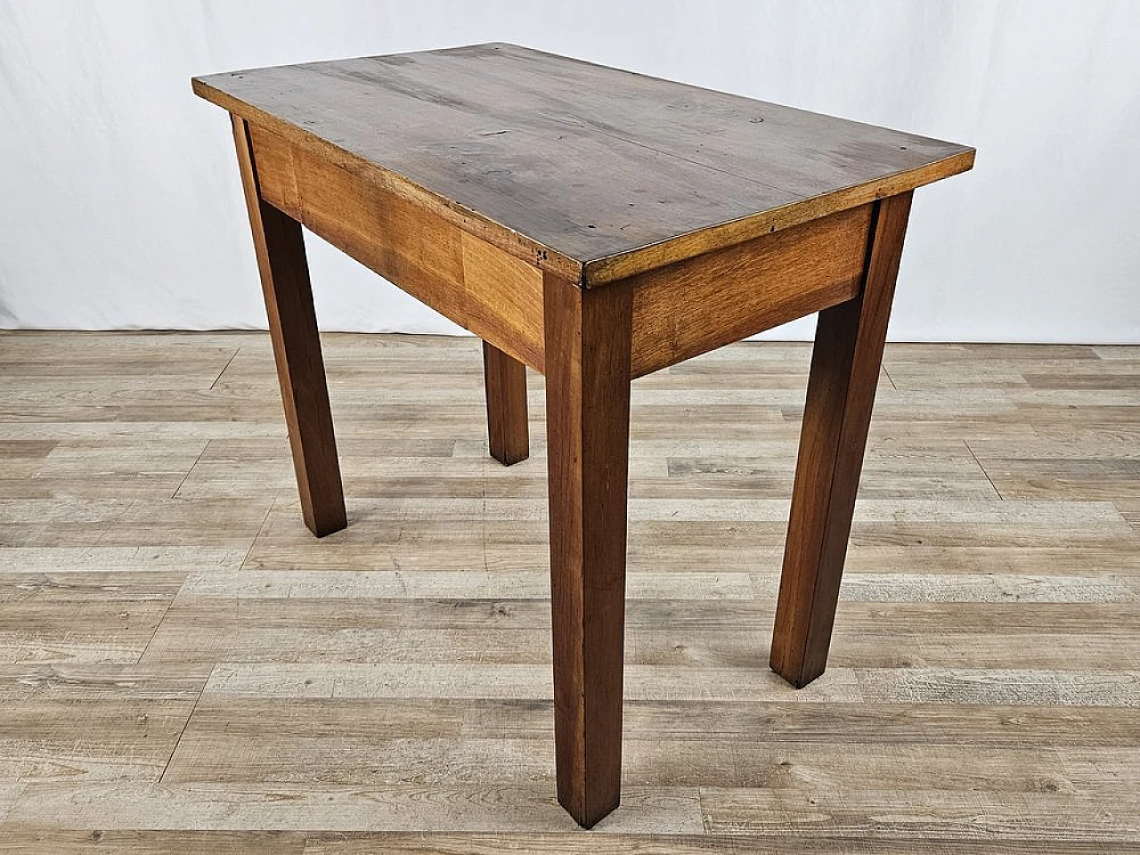 Walnut table with drawer, 1890s 5