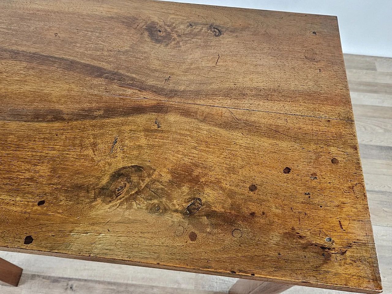 Walnut table with drawer, 1890s 8