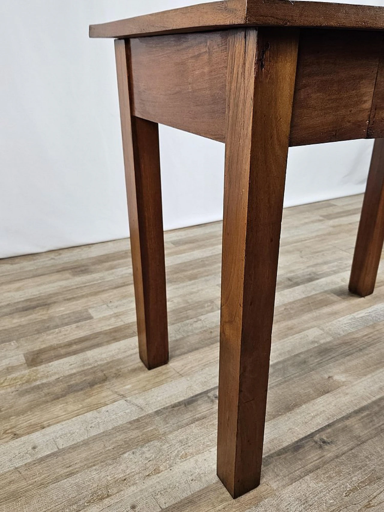 Walnut table with drawer, 1890s 13