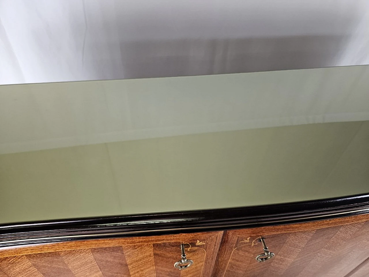 Sideboard in Mahogany and Rosewood with Brass and Glass Decorations, 1950s 5