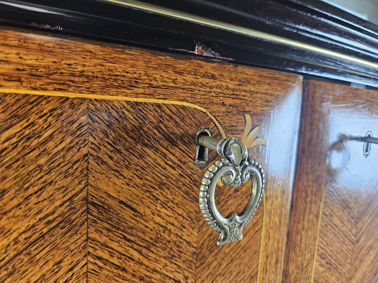 Sideboard in Mahogany and Rosewood with Brass and Glass Decorations, 1950s 15