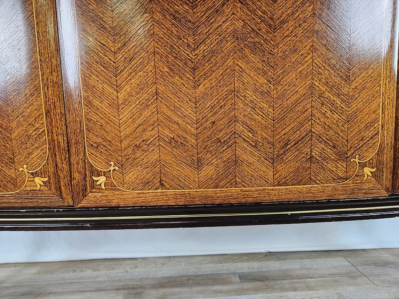 Sideboard in Mahogany and Rosewood with Brass and Glass Decorations, 1950s 20