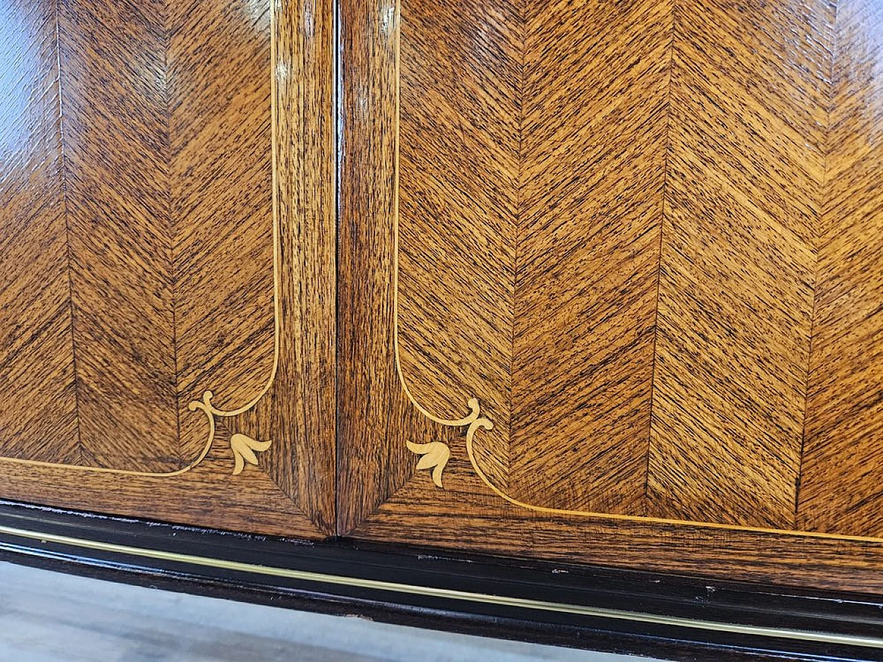 Sideboard in Mahogany and Rosewood with Brass and Glass Decorations, 1950s 21