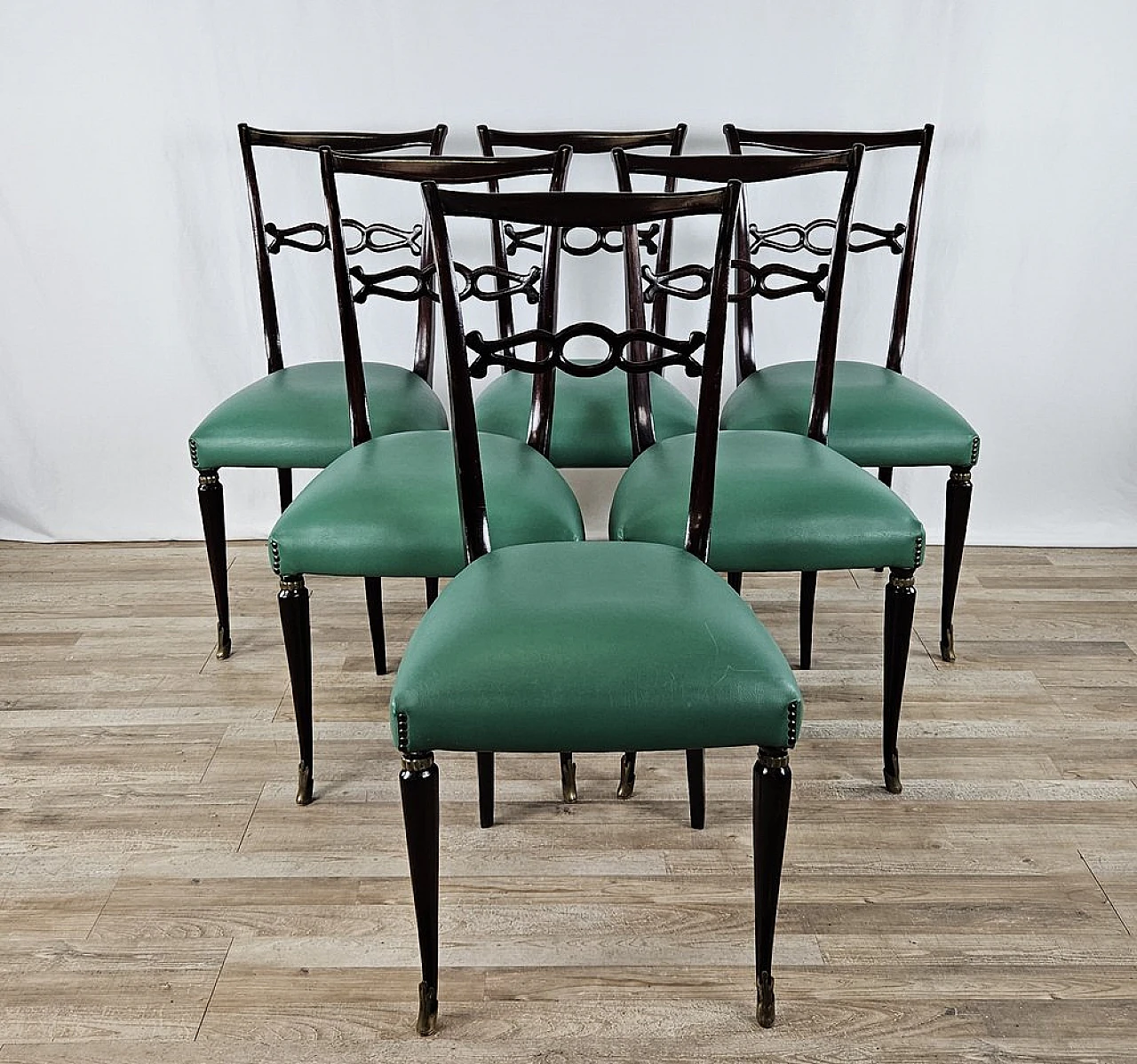 6 Dining chairs in the style of Paolo Buffa, 1950s 1