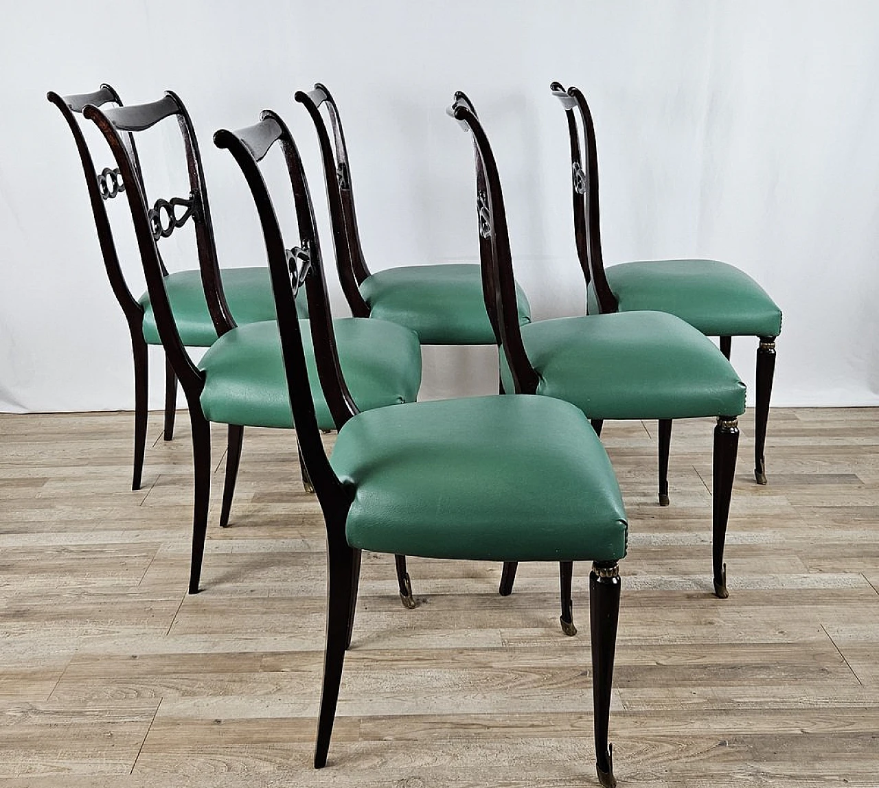 6 Dining chairs in the style of Paolo Buffa, 1950s 2