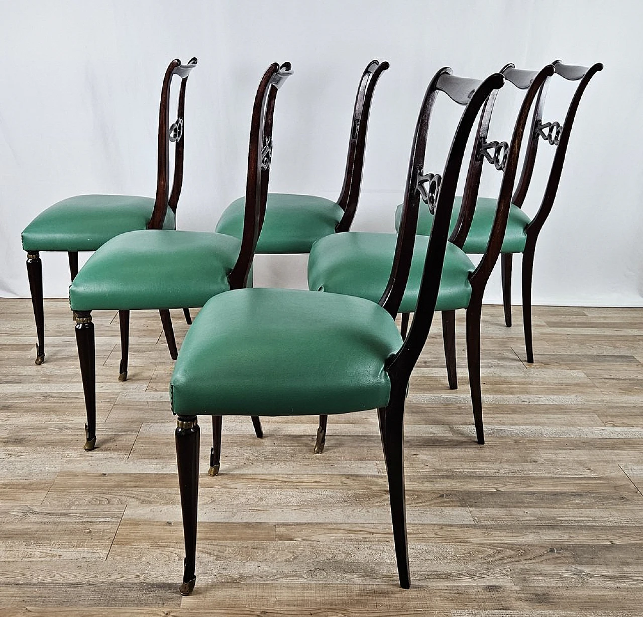 6 Dining chairs in the style of Paolo Buffa, 1950s 4