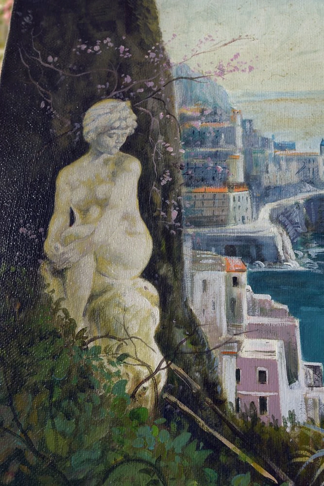 Amalfi Coast by Alfredo Santini, oil on canvas, 1990s 2