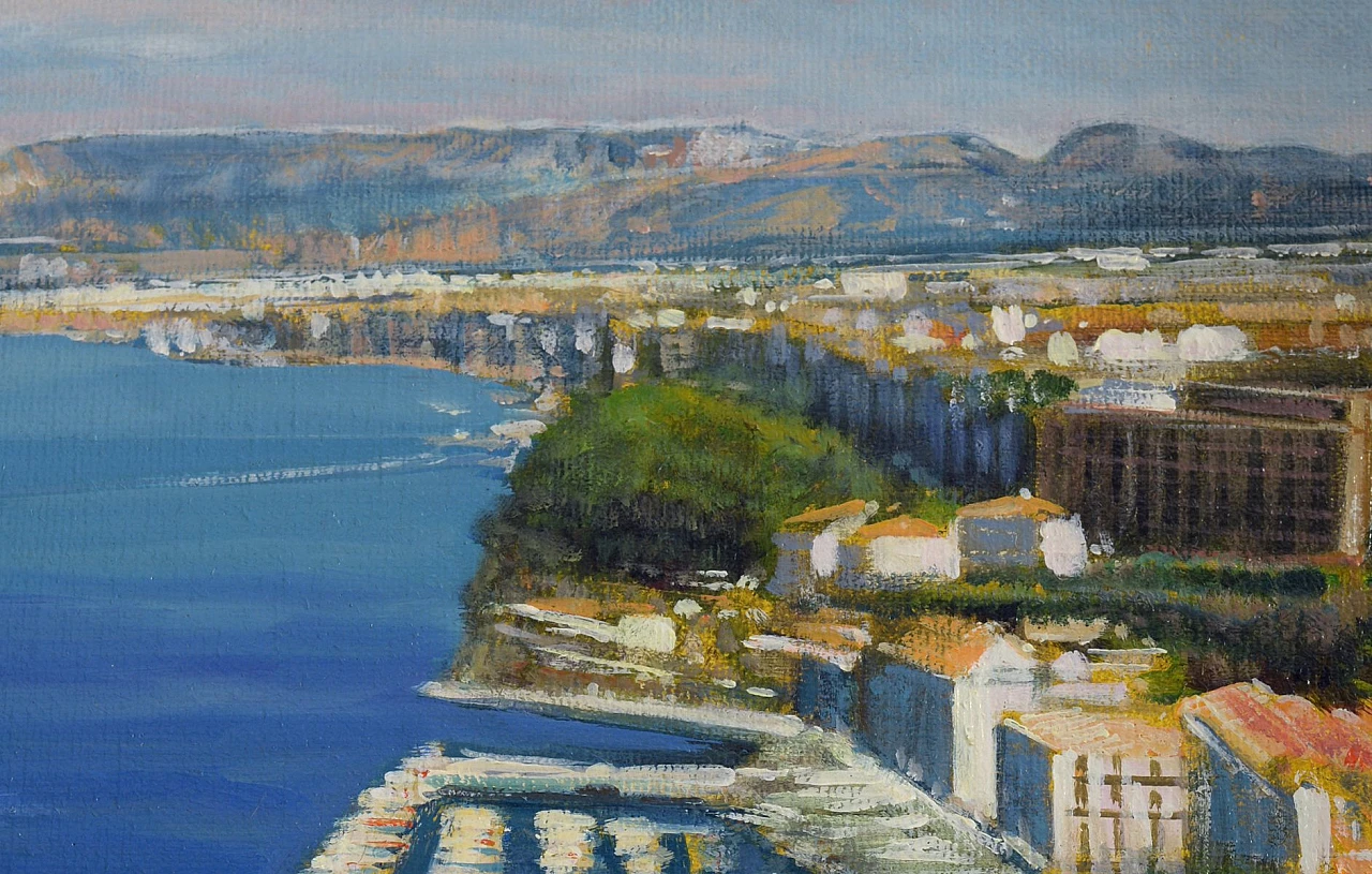 Amalfi Coast by Alfredo Santini, oil on canvas, 1990s 5