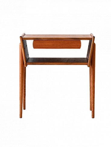 Teak bedside table with conical legs, 1960s