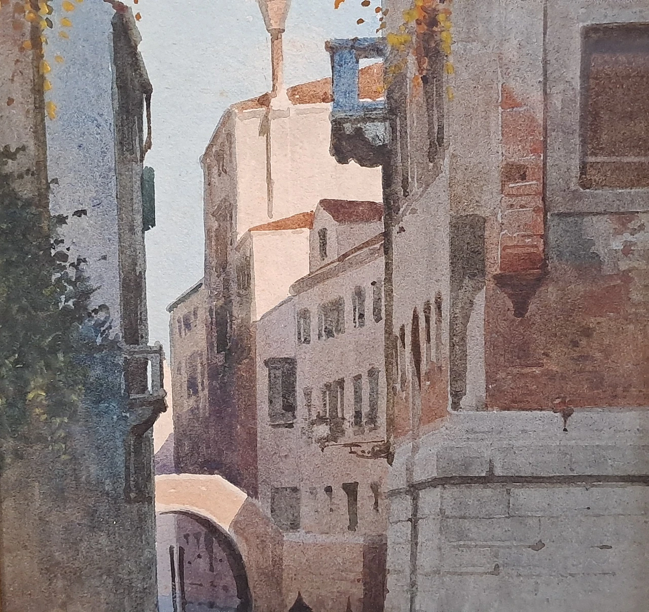 Eugenio Benvenuti, Scorcio di Venezia, acquerello, primi '900 4