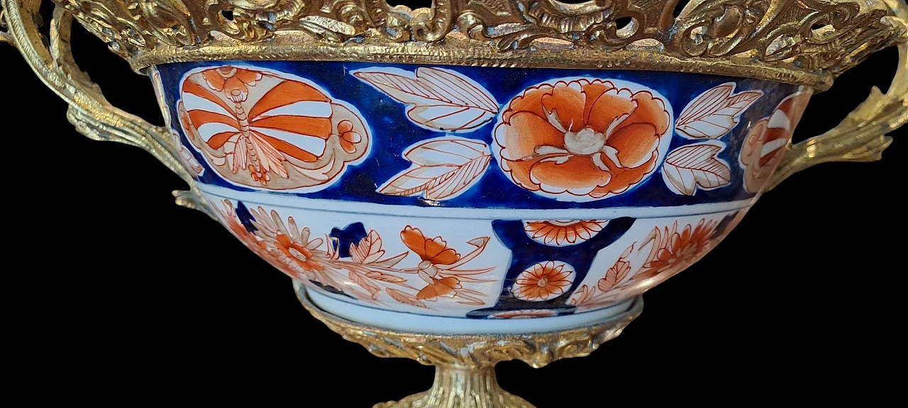 Imari ceramic centerpiece with bronze decoration, 19th century 5