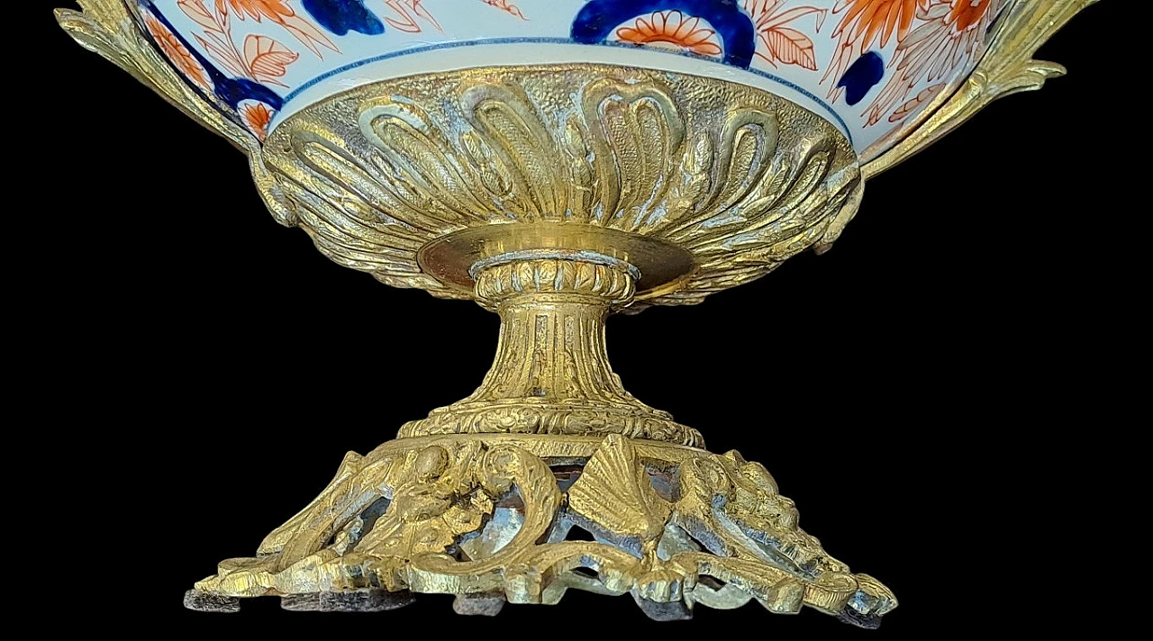 Imari ceramic centerpiece with bronze decoration, 19th century 9