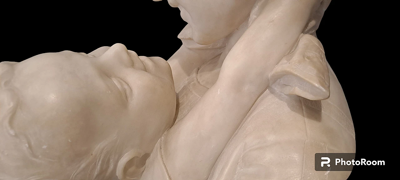 Antonio Frilli, Amore Materno, alabaster sculpture, early 20th c. 8