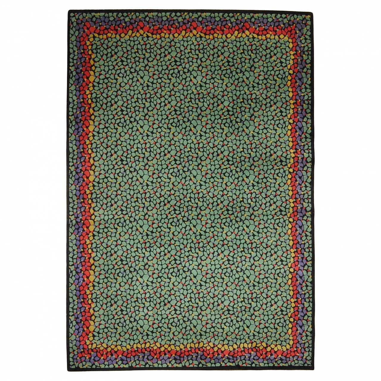 Murina-inspired Missoni carpet, green, red and black, 1980s 1