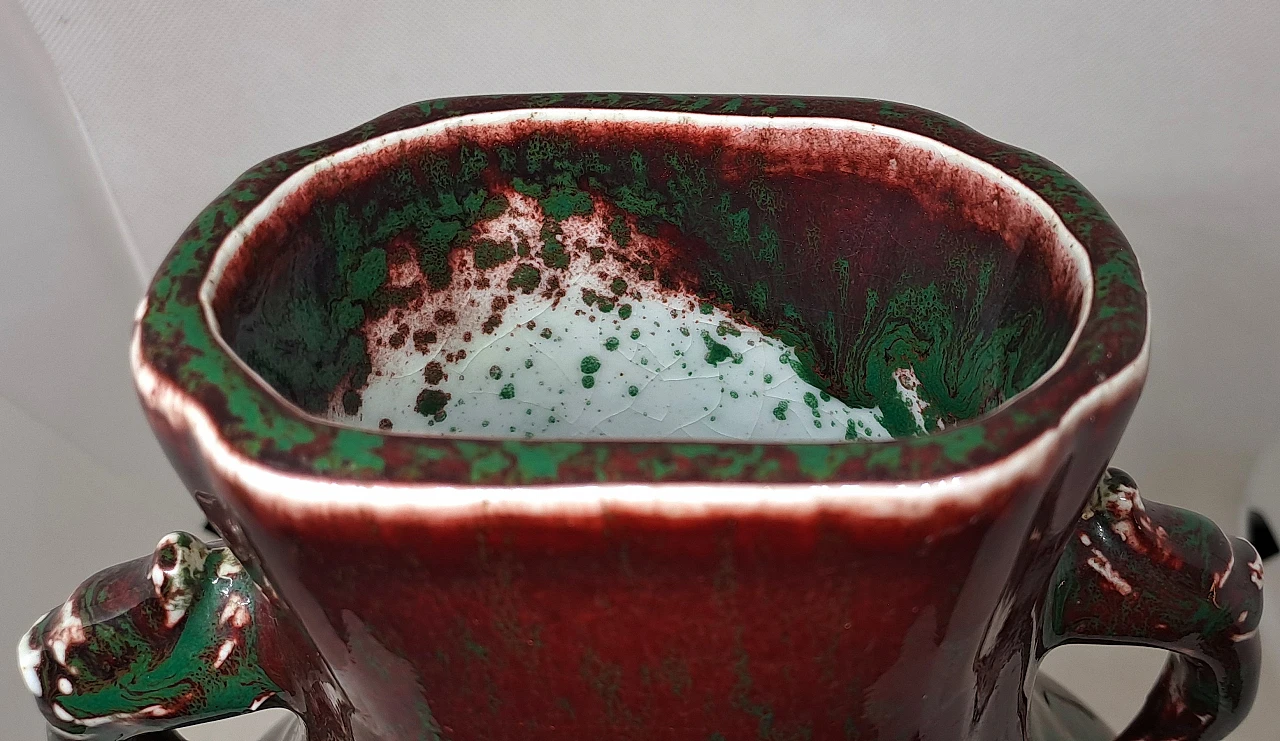 Vaso Hu flambè cinese in porcellana sangue di bue, '900 8