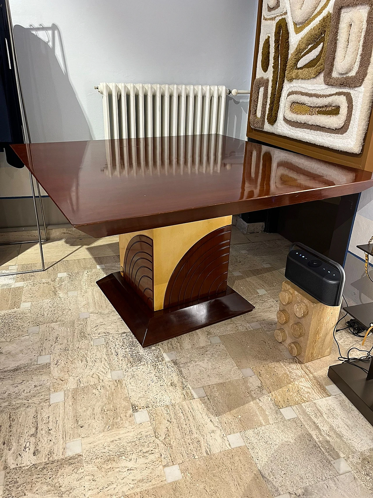 Mahogany and parchment table by Luciano Frigerio, 1960s 8