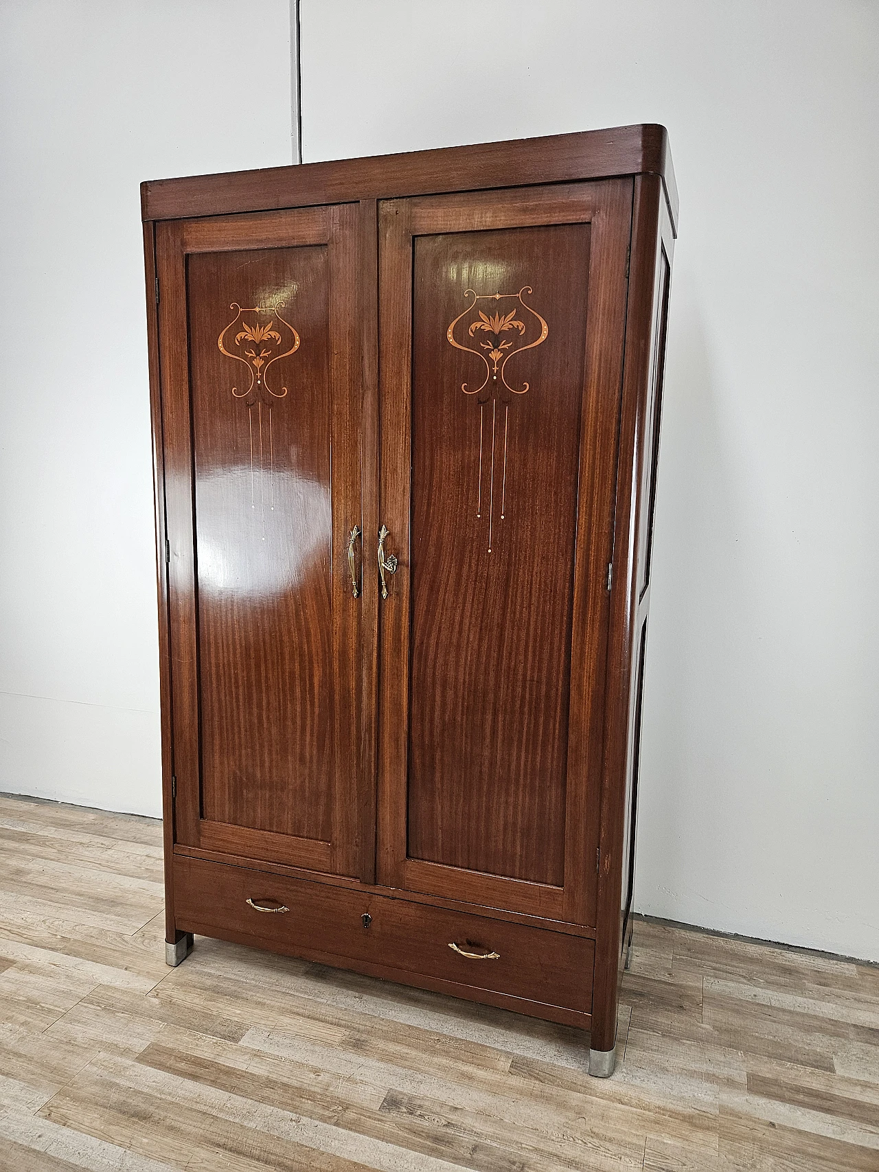 Art Nouveau Wardrobe with Decorated Doors, 1890s 37