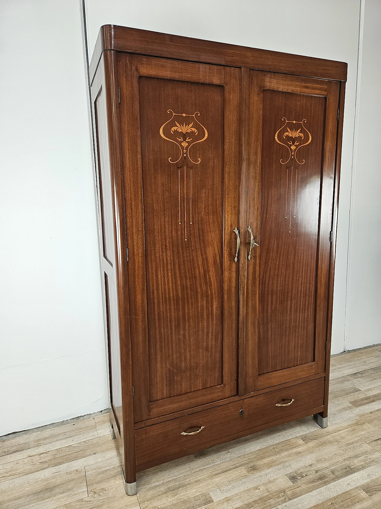 Art Nouveau Wardrobe with Decorated Doors, 1890s 38