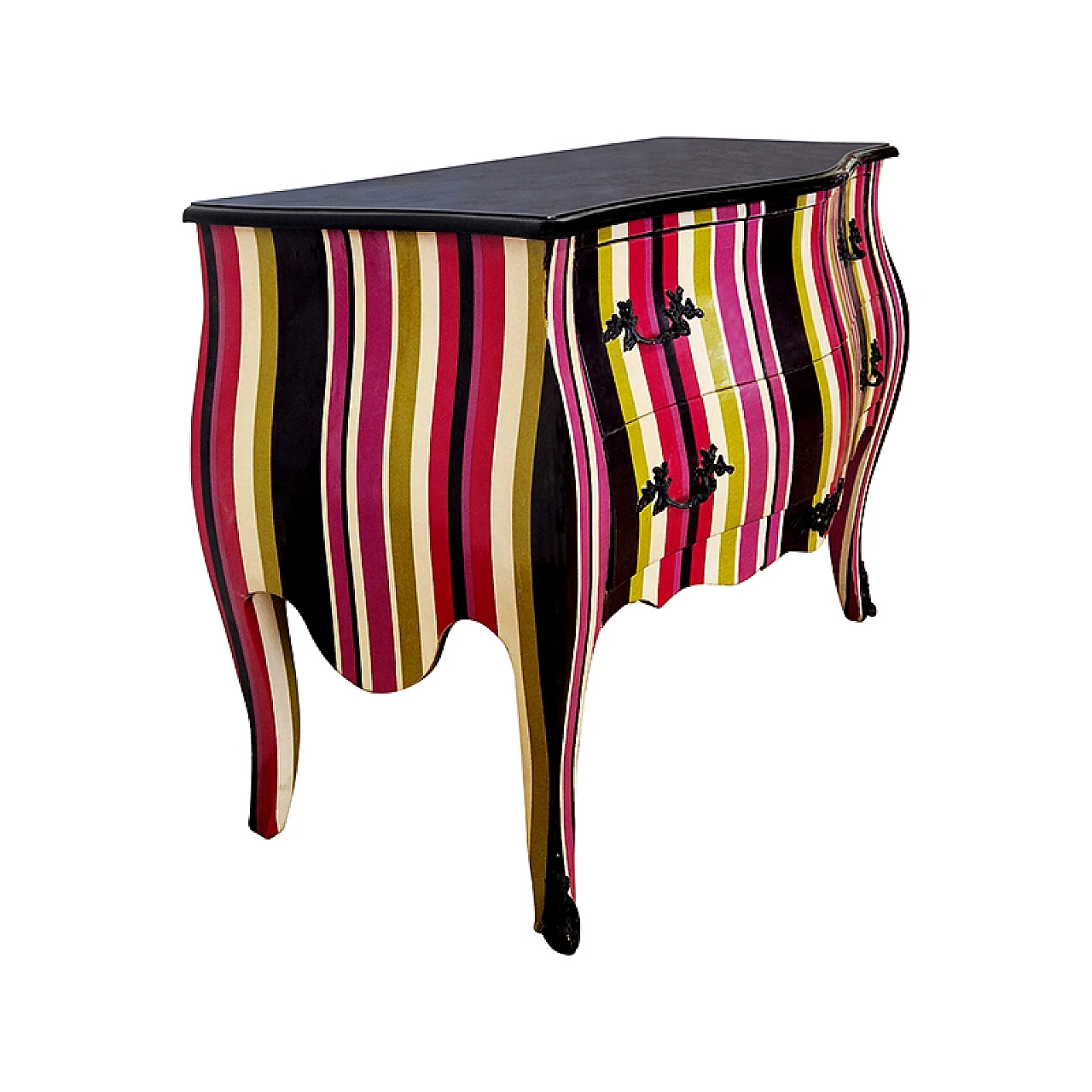 Baroque-style multicoloured dresser, 1980s 1