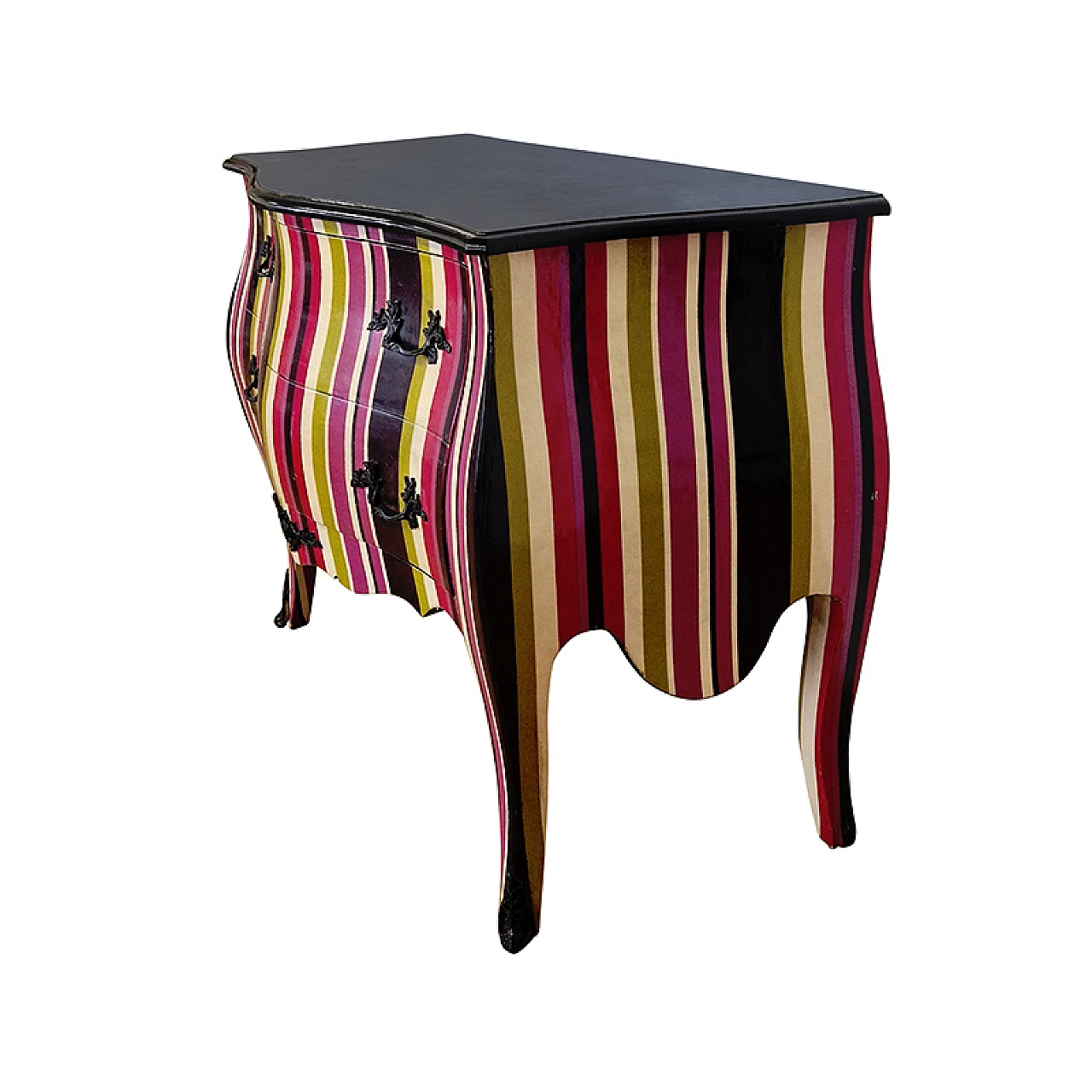 Baroque-style multicoloured dresser, 1980s 2