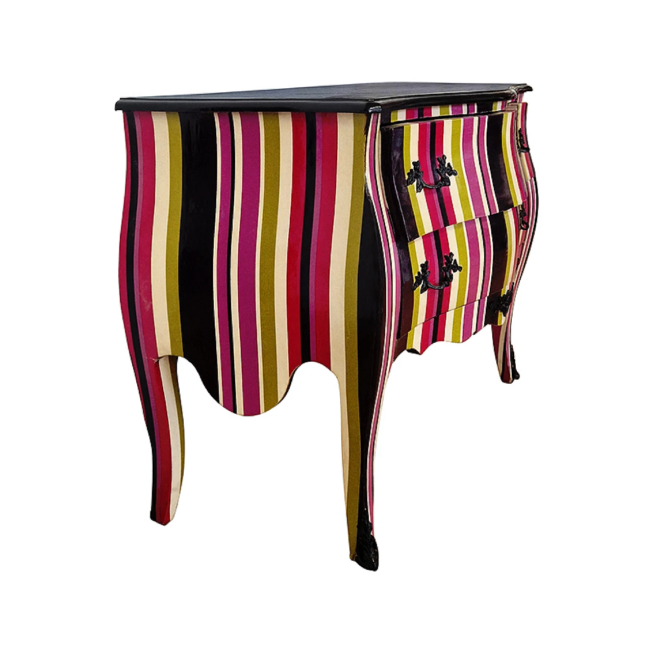 Baroque-style multicoloured dresser, 1980s 3