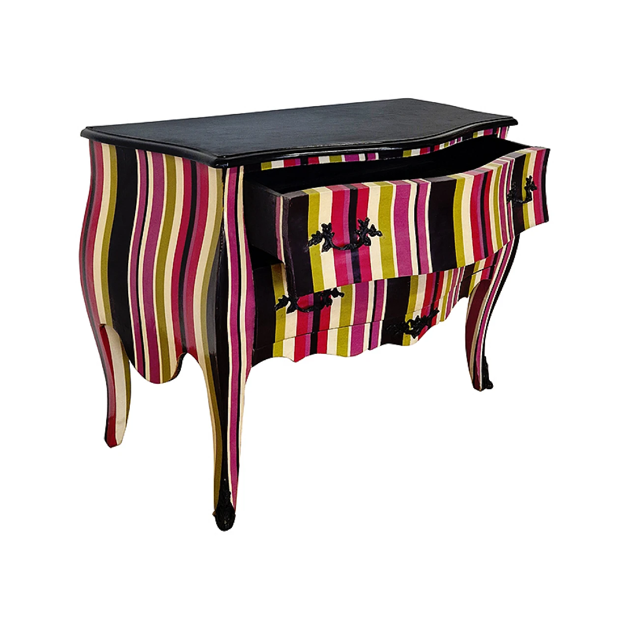 Baroque-style multicoloured dresser, 1980s 8