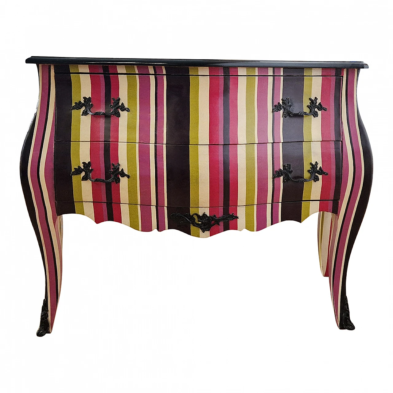 Baroque-style multicoloured dresser, 1980s 9