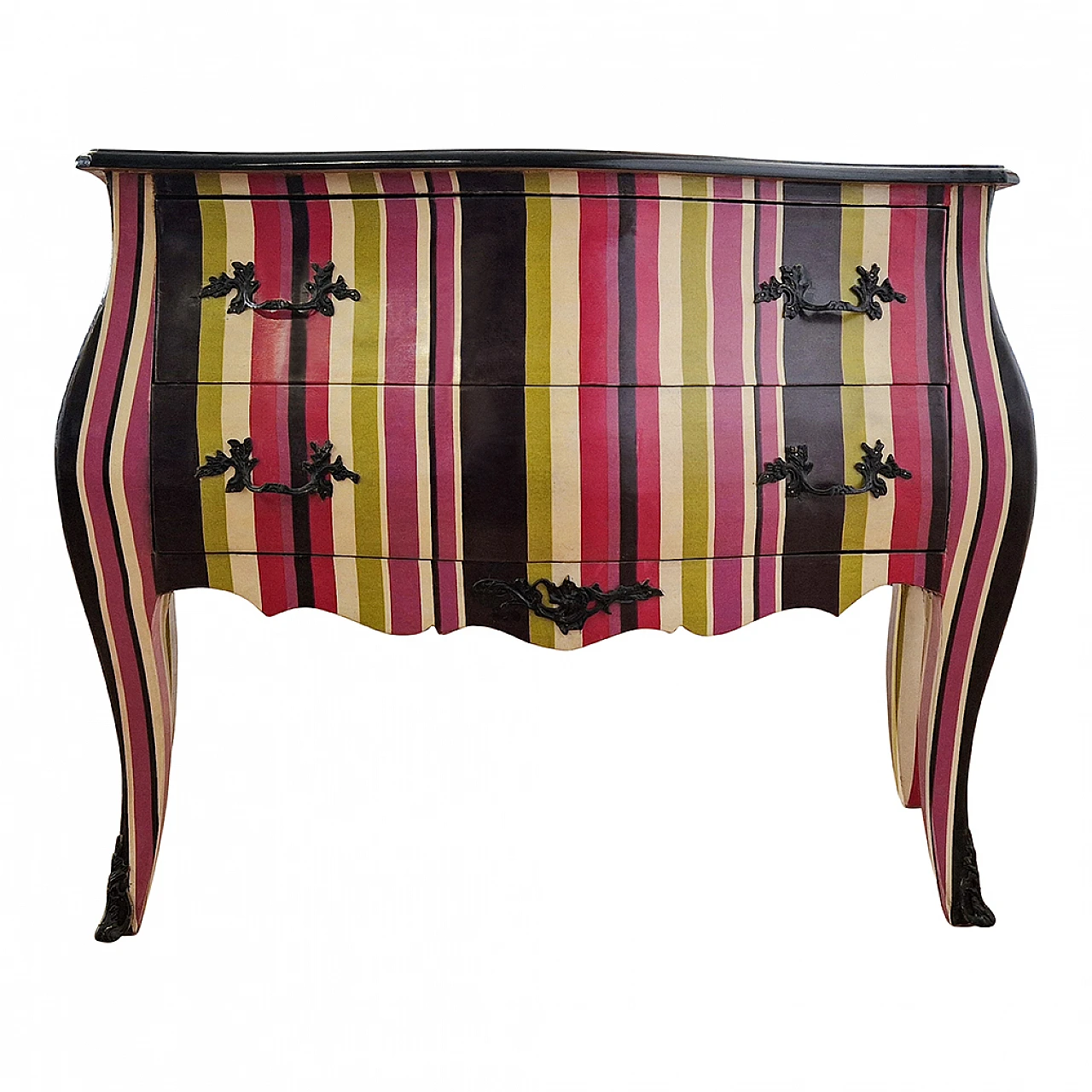 Baroque-style multicoloured dresser, 1980s 11