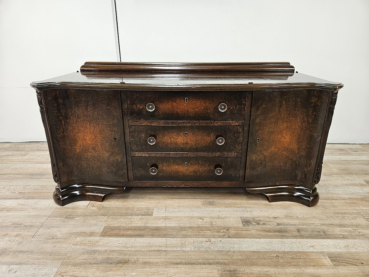 Art Deco walnut dressing table cabinet, 1940s 1