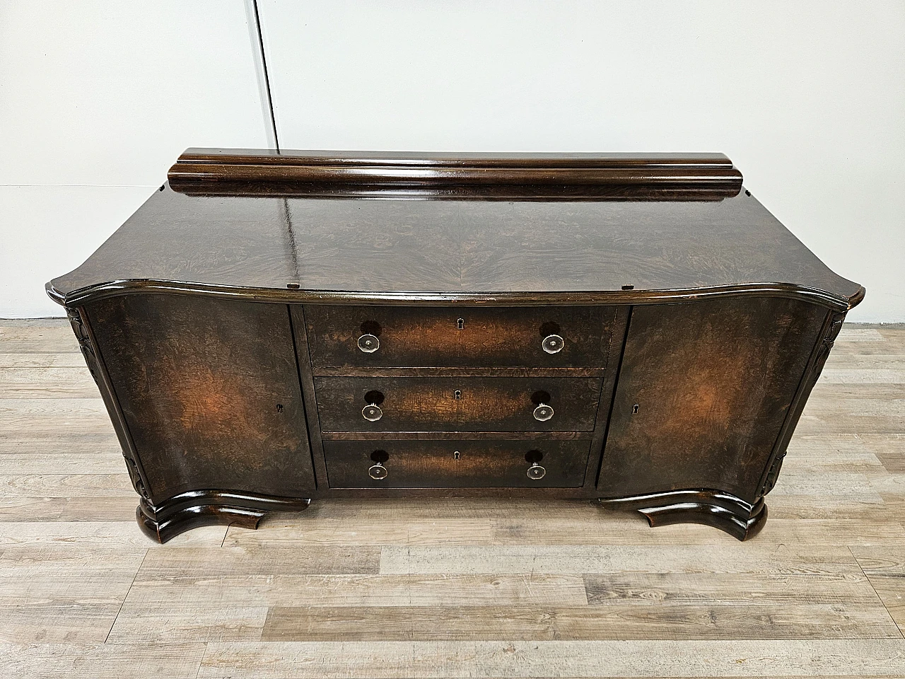 Art Deco walnut dressing table cabinet, 1940s 2