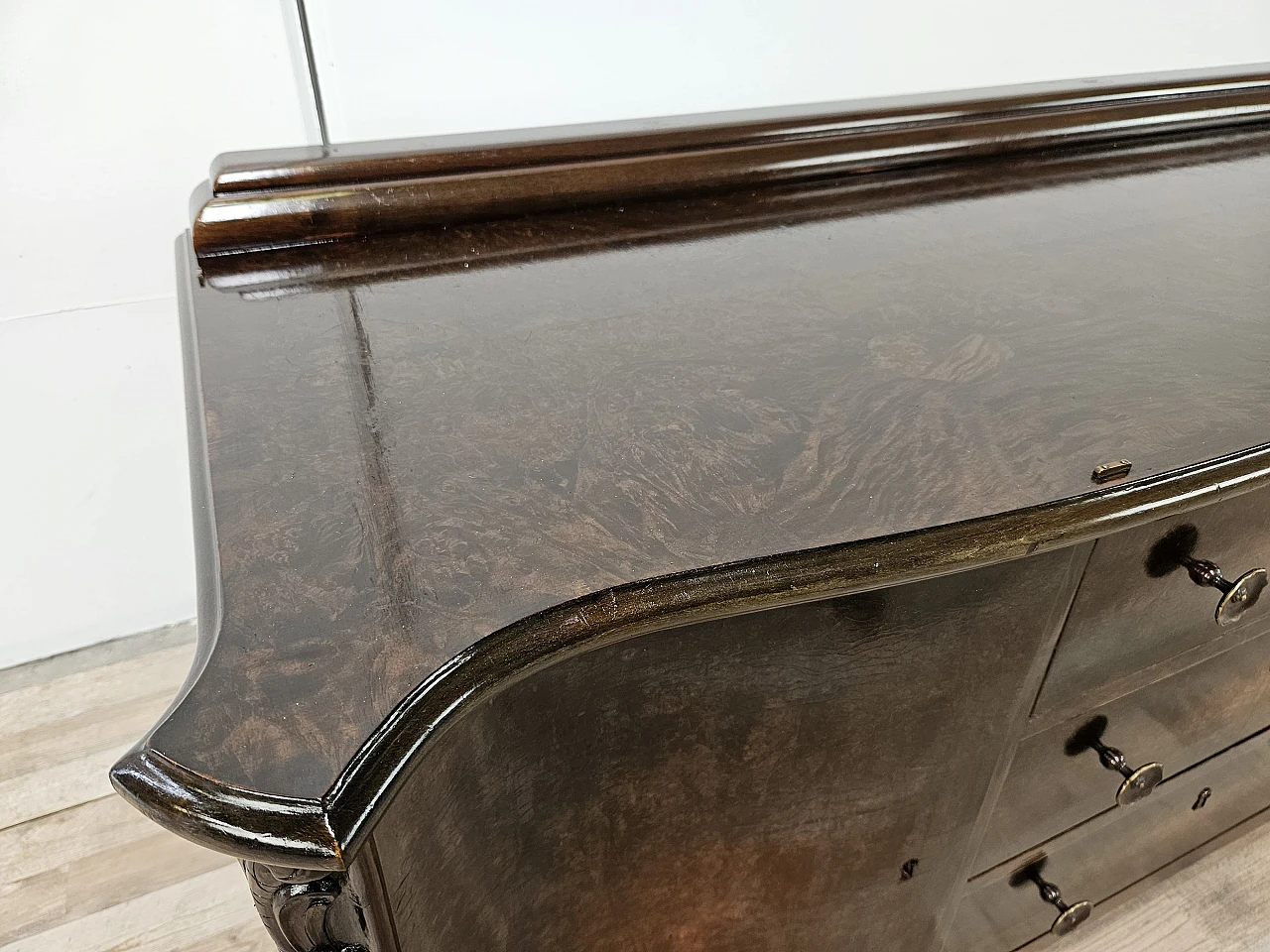 Art Deco walnut dressing table cabinet, 1940s 8