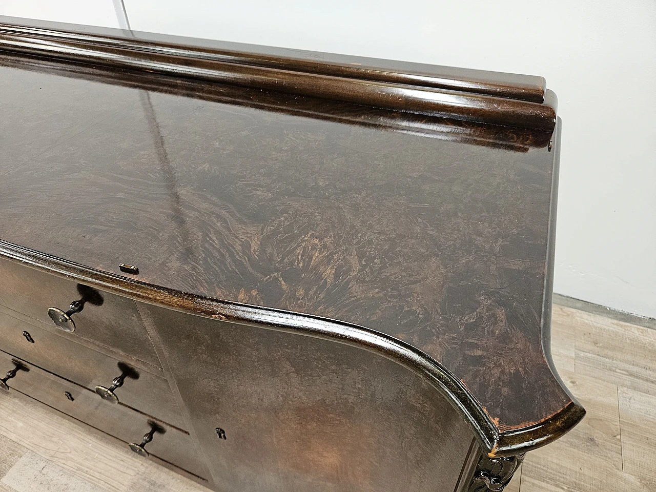 Art Deco walnut dressing table cabinet, 1940s 9