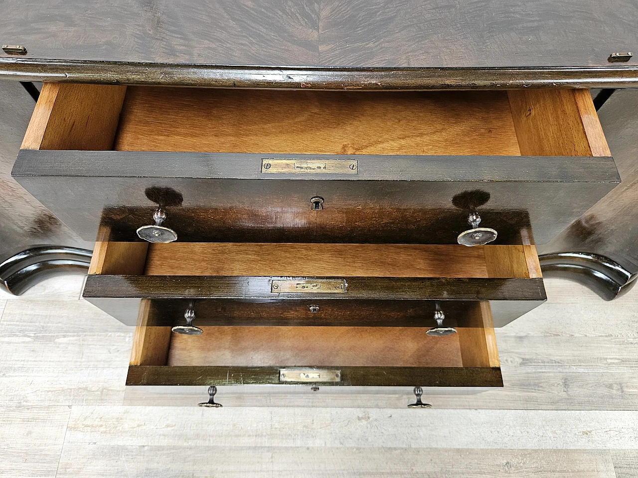 Art Deco walnut dressing table cabinet, 1940s 29