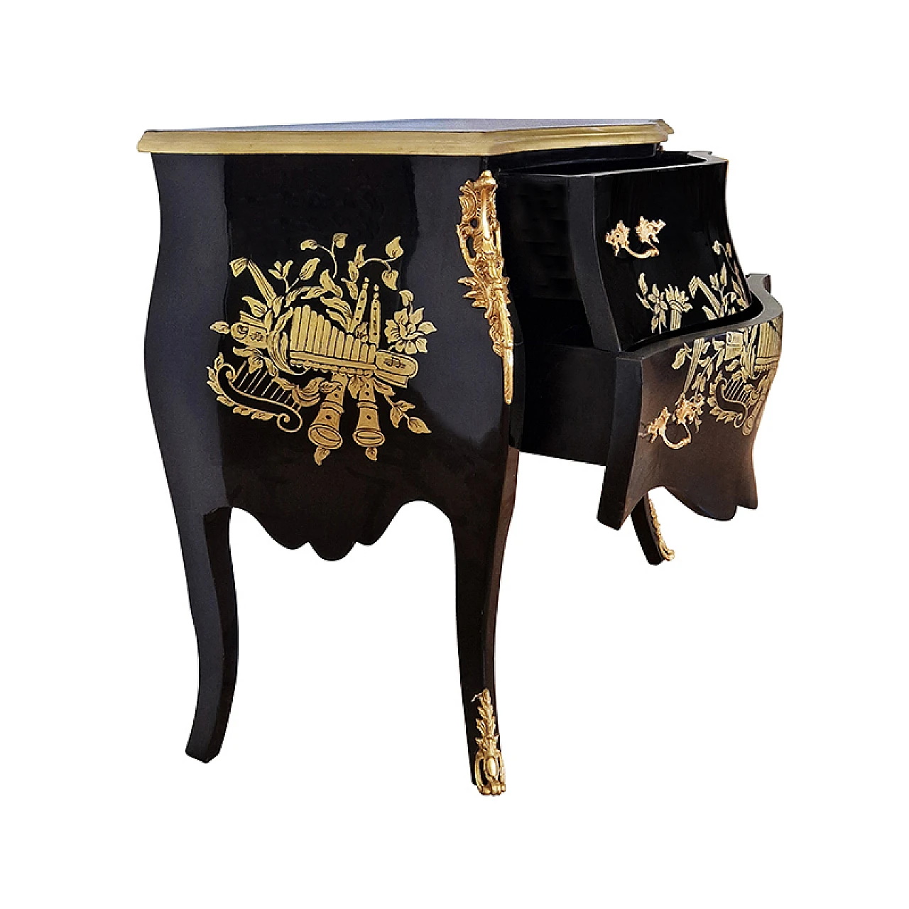 Dresser in black lacquered wood 7