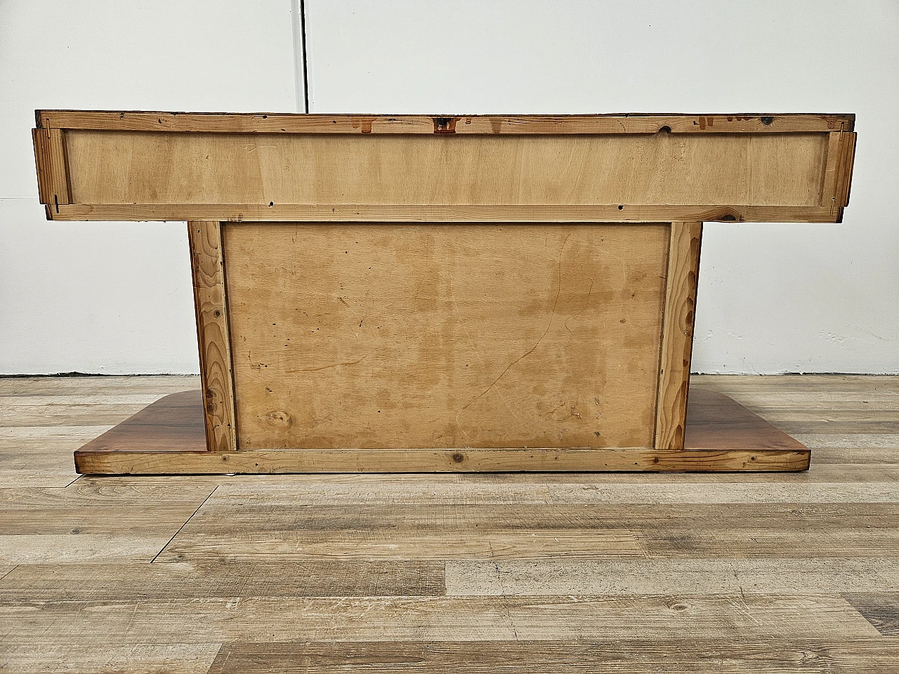 Art Deco briarwood console table with three drawers, 1930s 34