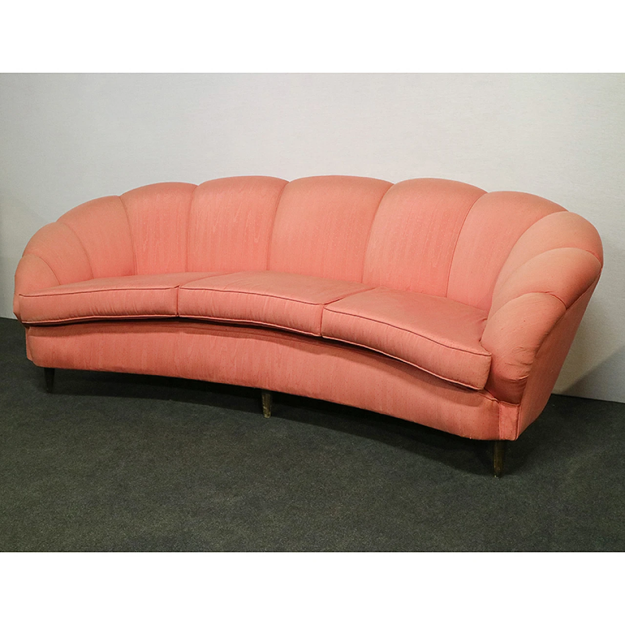 Velvet sofa Gio Ponti style, 50s 2