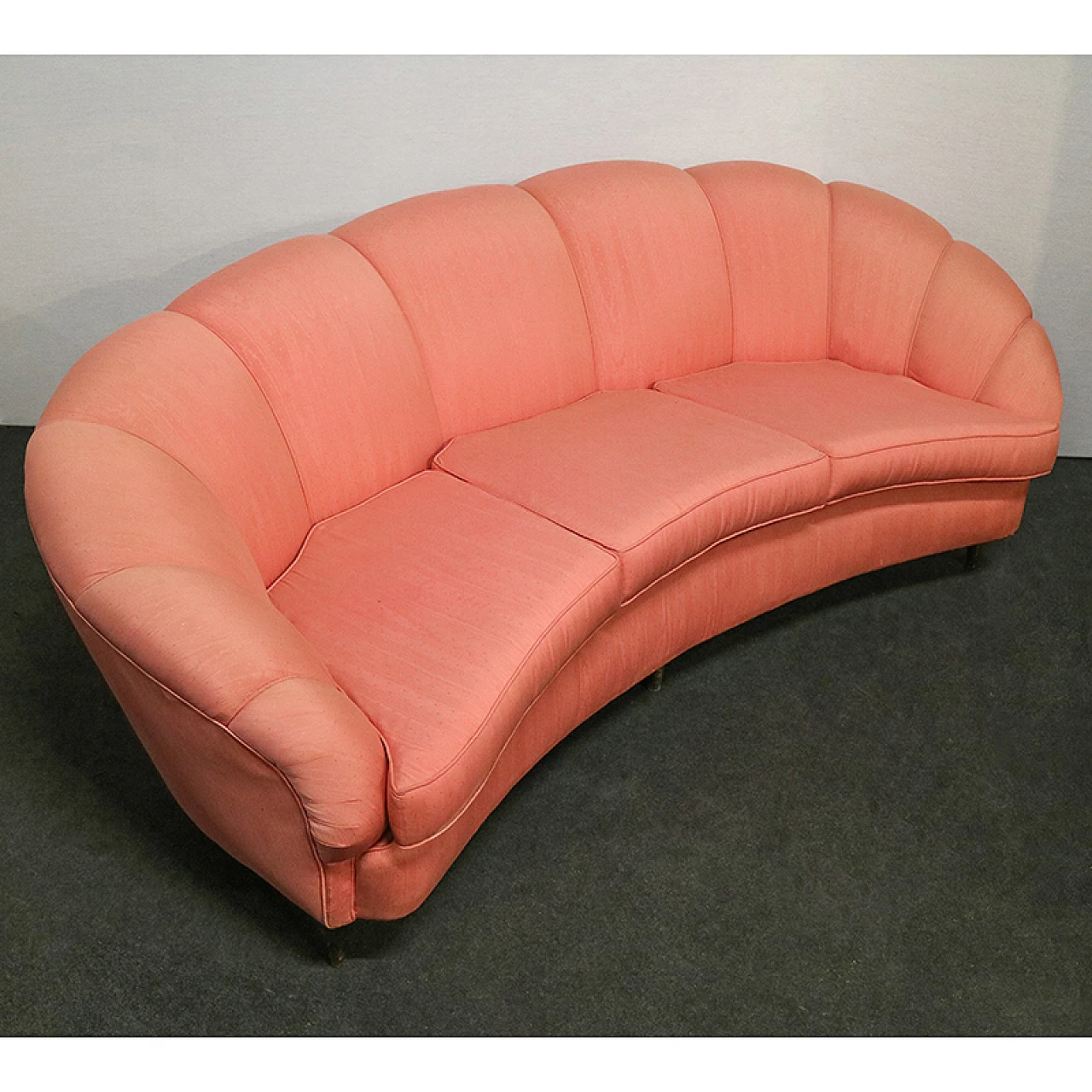 Velvet sofa Gio Ponti style, 50s 3