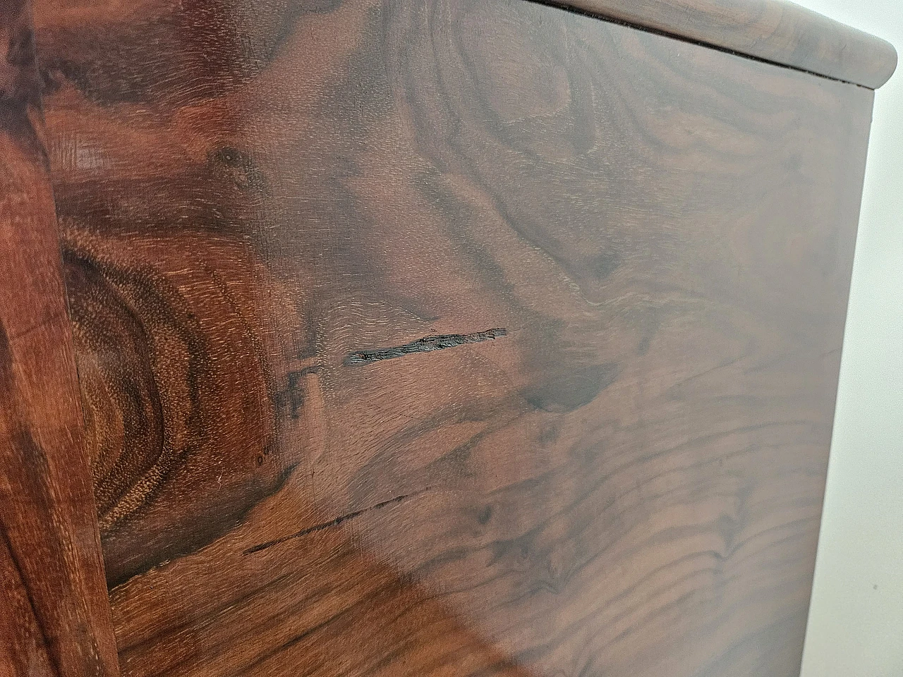 Walnut dresser with silvered knobs, 1930s 6