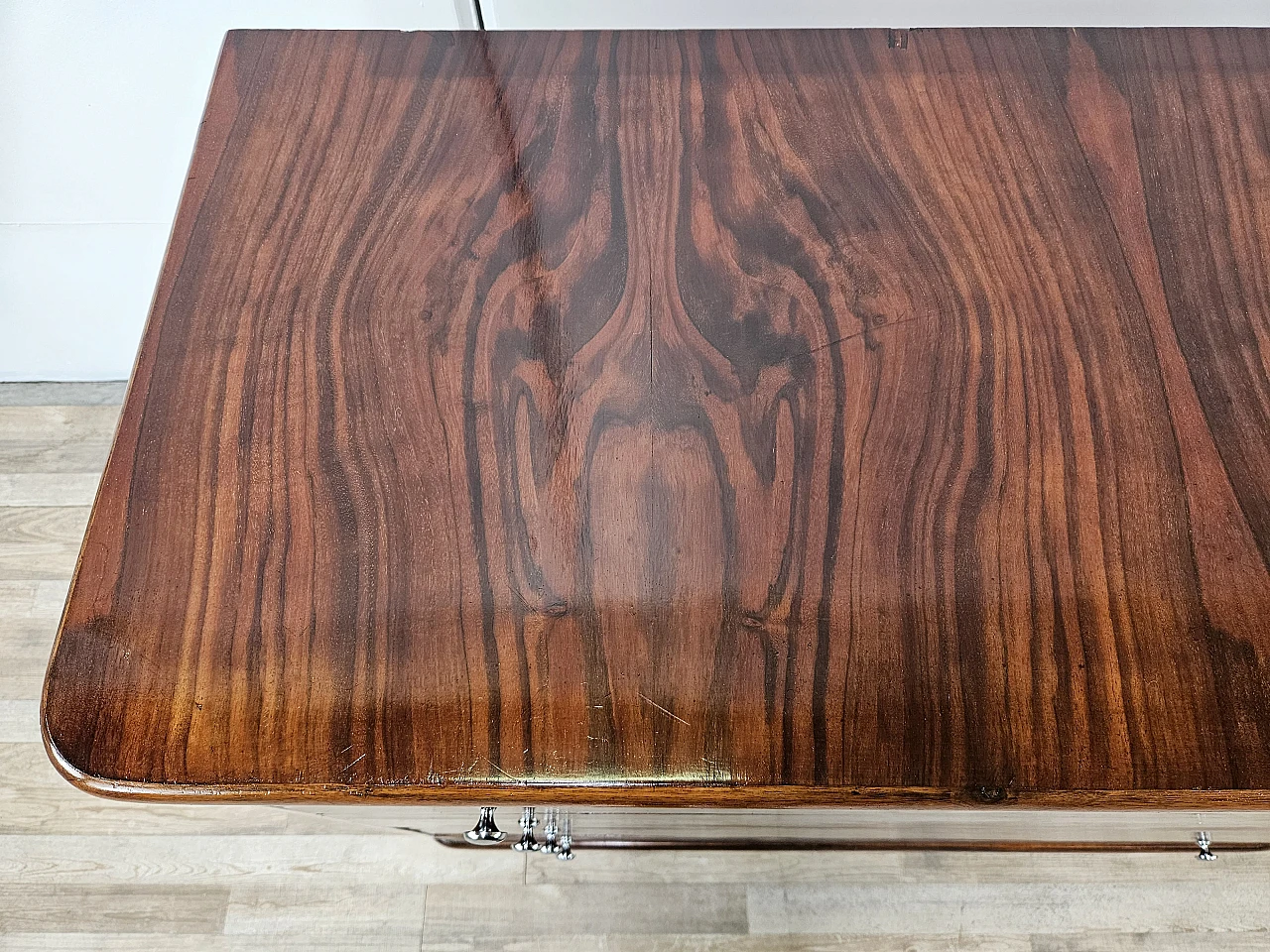 Walnut dresser with silvered knobs, 1930s 7