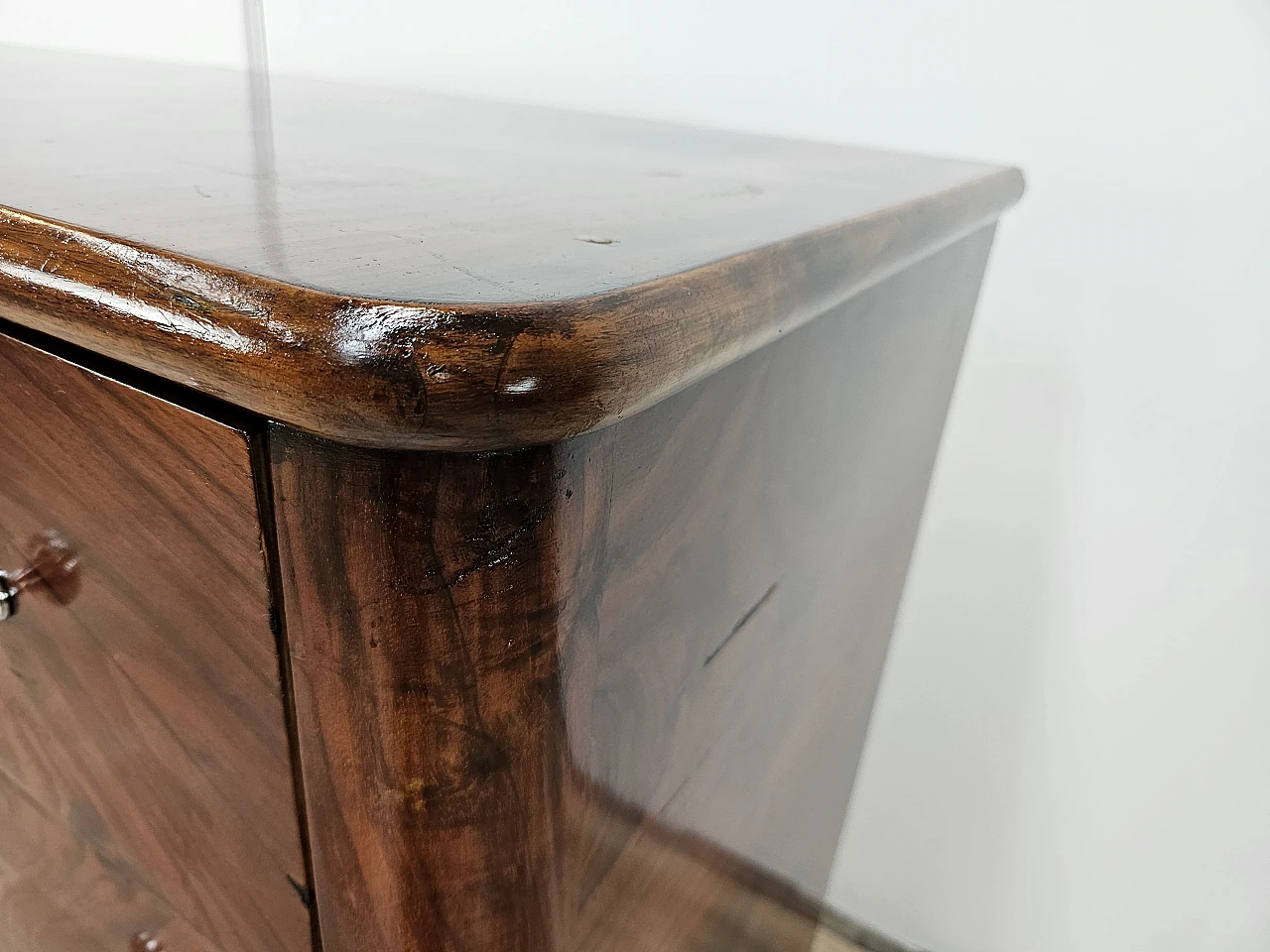 Walnut dresser with silvered knobs, 1930s 13