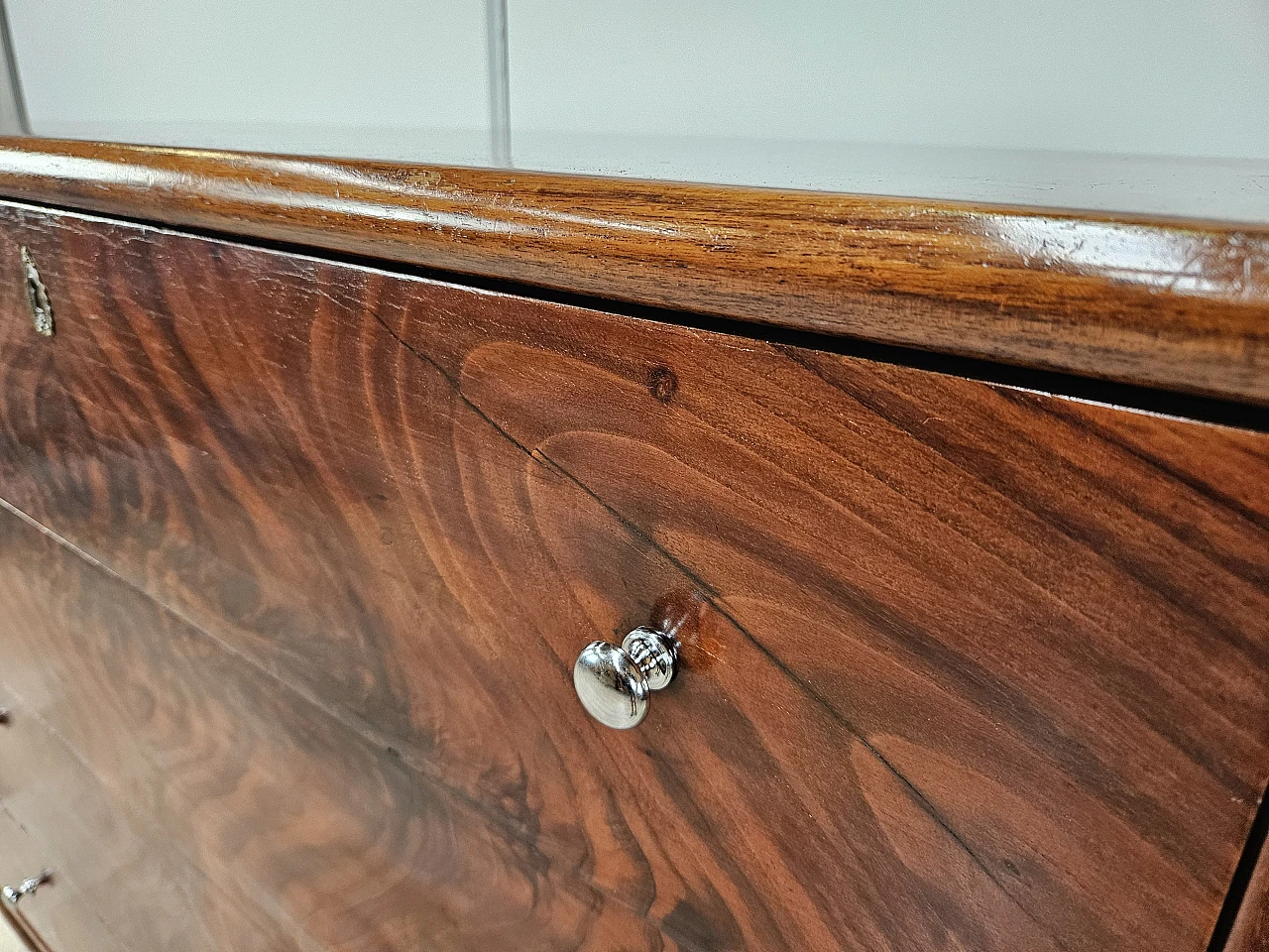 Walnut dresser with silvered knobs, 1930s 14