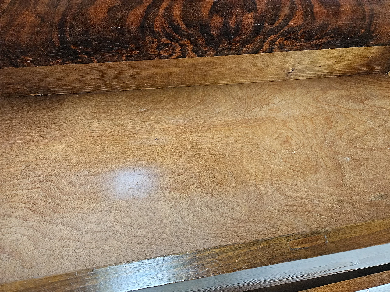 Walnut dresser with silvered knobs, 1930s 23