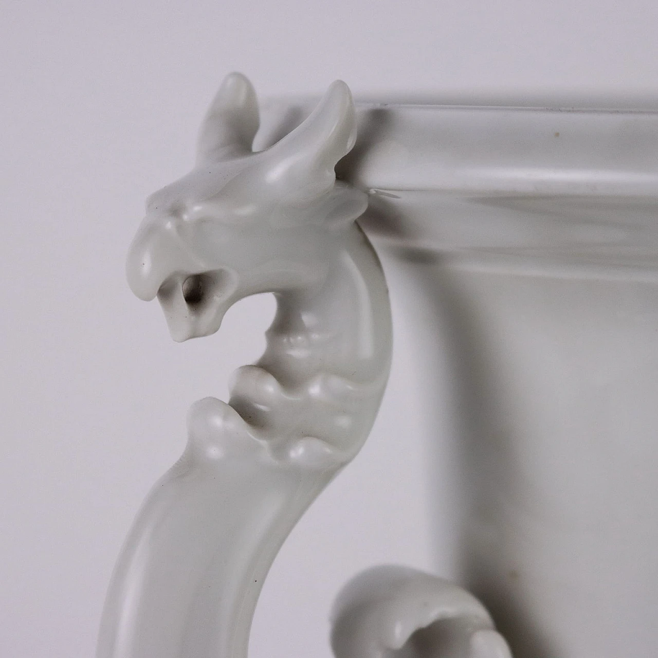 White porcelain amphora vase with leaf volutes by KPM 4