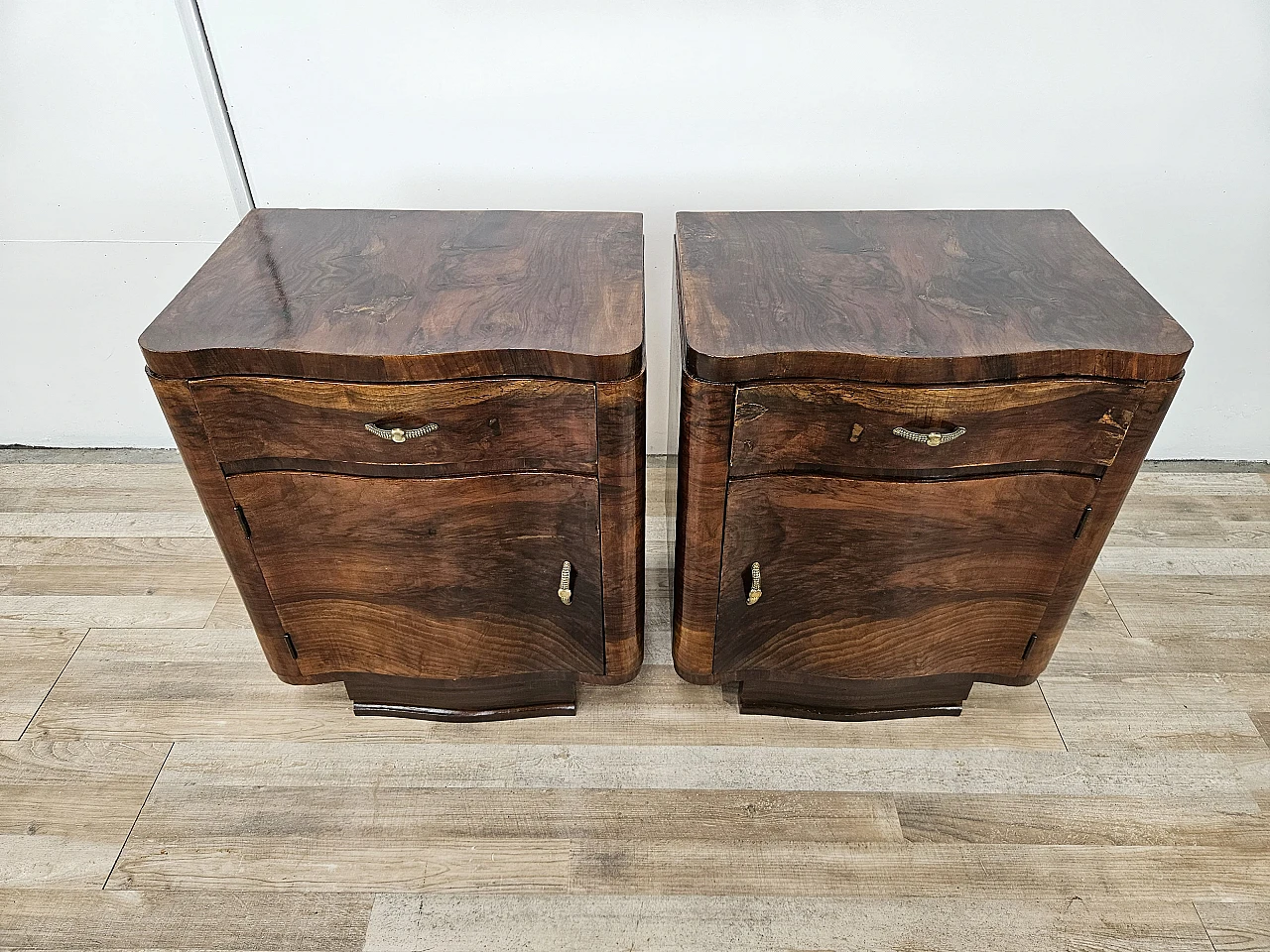 Art Deco mahogany burl nightstands 2